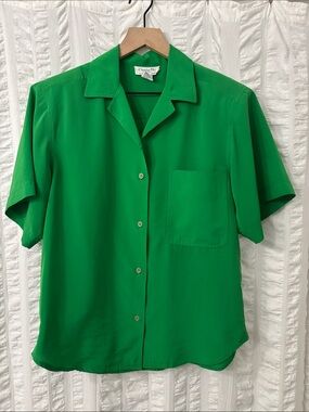 Dior Bright Green Button-Up Blouse
